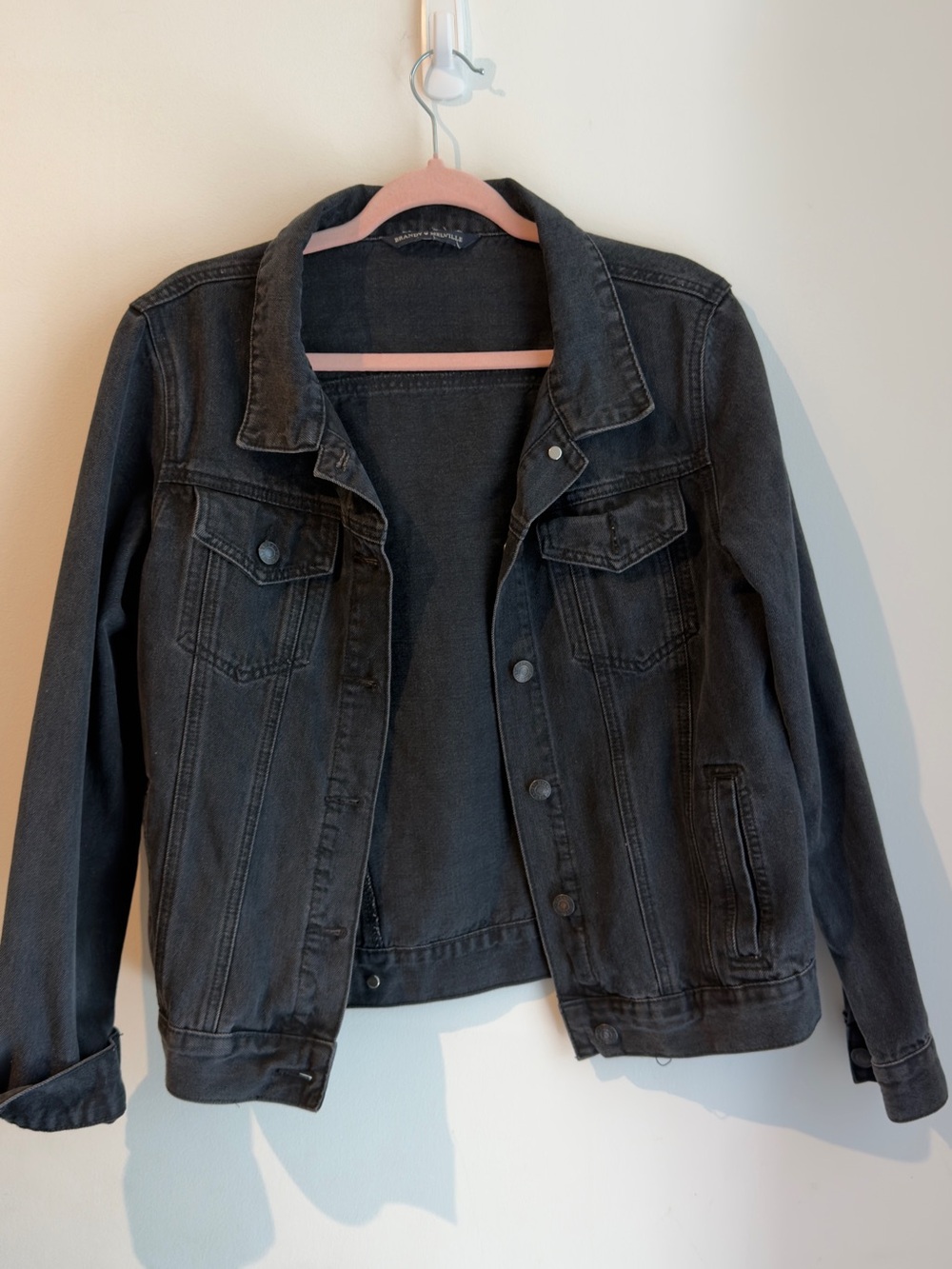 Brandy Melville Black Washed Denim Jacket - Picture 3 of 5